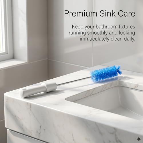 Flexible Drain Clog Remover Brush Double Head Extended Reach Cleaning Tool for Bathroom Kitchen and Sink Drains Blue - color: Blue, size: Large