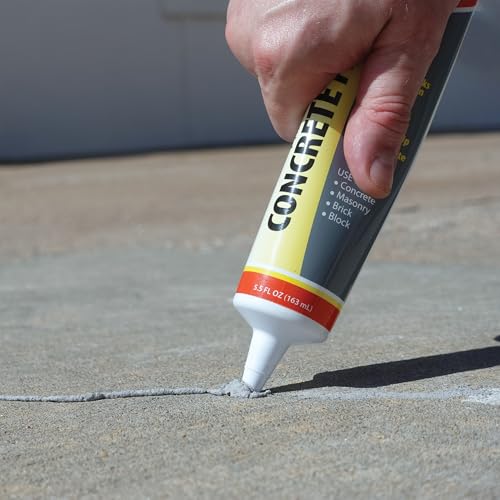 Red Devil 0645 Concrete Repair Patch, Cement Crack Filler, 5.5 Oz Squeeze Tube, Pre-Mixed, Pack of 1, Gray, Made in USA - size: 5.5 oz, style: 1 - Pack