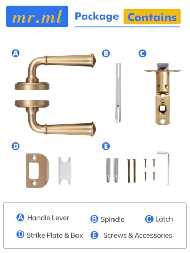 Door Handle Champagne Bronze Passage Door Door Lever, 1 Pack - color: Champagne Bronze