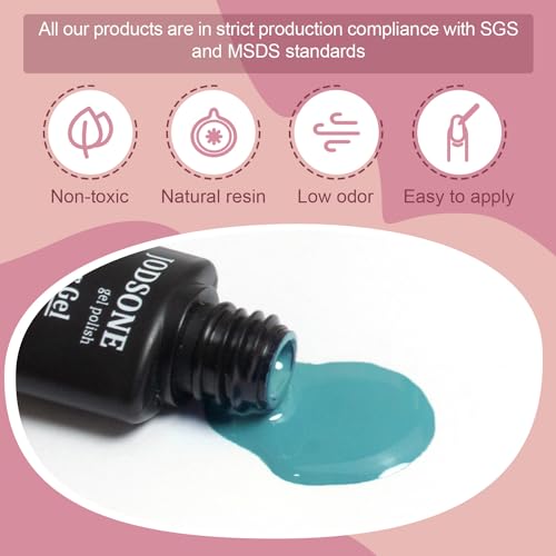JODSONE Gel Nail Polish Kit 60 PCS with U V Light Soak off Base Top Coat 55 Shine Colors Gel Nail Kit Bright and Dark Brown Wine Red Series Manicure Set for Women and Girls - color: B10