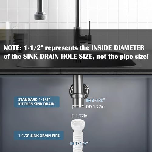 Sink Drain Pipe, Flexible Sink P-Trap Pipe for Kitchen & Bathroom, White - color: White