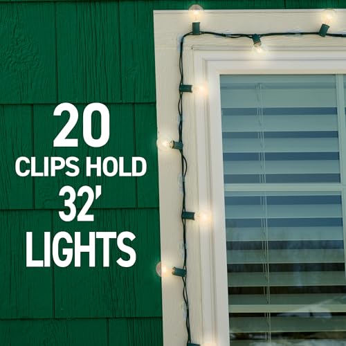 Command Outdoor Light Clips, Clear, 20 Clips, 24 Weather Resistant Strips - size: 20 Clips