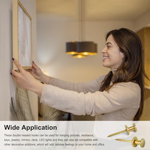 FUZANWJ Double Headed Picture Hangers, Thumb Tacks, Picture Nails, 50pcs