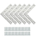 SAYAYO Flat L Bracket, 120x120mm / 5" x 5" Stainless Steel L Mending Plate - color: Brushed Nickel, size: 120x120mm-6pcs, style: L Shape