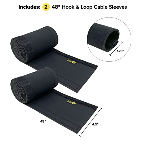 Hook and Loop Cable Sleeve by Wrap-It Storage - 48" x 4.5" (2-Pack) Black - size: 48 in (2-Pack)