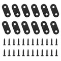 12 PCS 1.43'' x 0.63'' Stainless Straight Flat Brackets, Black Flat Metal Brace Bracket, Support Flat Metal Brace for Wood Furniture, Mending Plate Connector Joining Bracket for Fence,48 Screws - size: 1.43 x 0.63 in
