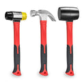 YIYITOOLS 3 Pcs Hammer Set,16oz Rubber Mallet,16oz Claw Hammer and 40mm Double Faced Soft Hammer With Shock Reduction Grip Fit for Indoor and Outdoor Furniture Decoration - size: 3PCs, style: Rubber Mallet / Claw Hammer / Double-Faced Soft Mallet