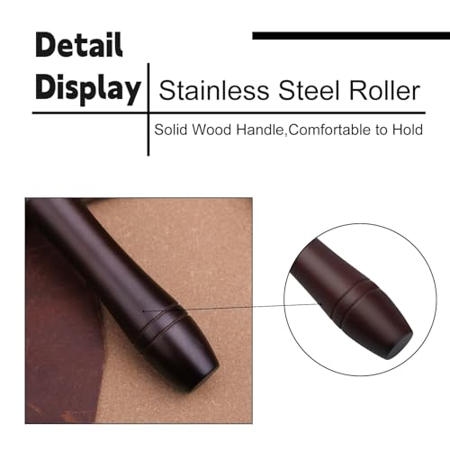 Mnuizu 100 mm Leather Press Edge Roller, Brayer Rollers for Crafting - color: Black, size: 100mm