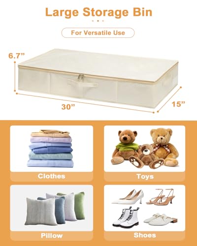 punemi 6 inch Tall Sturdy Under Bed Wedding Dress Storage Box, 2Pack, Beige - color: Beige, size: 2 Pack-6.7 inch Tall-Structured