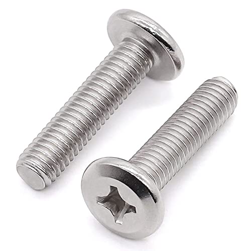 Glvaner (50 pcs) M4-0.7 x 20mm Binding Screws, Flat Round Head Phillips Drive Machine Screw 304 Stainless Steel 18-8 Full Thread, Furniture Screw Connection Bolt Screw - size: M4-0.7 x 20mm