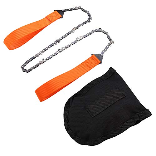 Pocket Chainsaw, Portable Camping Wire Chain Folding Hand Survival Chainsaw with Paracord Survival Bracelet for