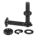 M METERXITY 10 Set M6 x 35mm Flanged Button Head Socket Cap Screws, Black 304 Stainless Steel 18-8 Hex Socket Head Screws Bolts, Nuts, Flat & Lock Washers for DIY, Furniture, Automotive - size: M6 x 35mm