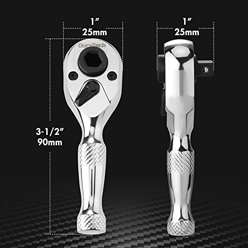 DURATECH 1/4-Inch Stubby Ratchet Wrench, Socket&Bit Driver, 72-Tooth - style: 1/4" Dual Head Ratchet