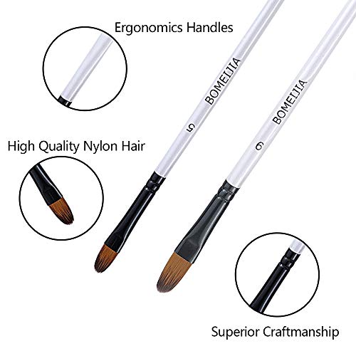 GETHPEN Filbert Paint Brushes Set, 12 PCS Artist Brush for Acrylic Oil