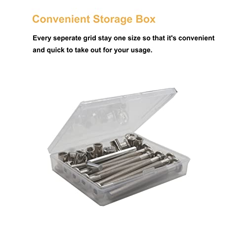 10-Pack M6x70mm Rivet Countersunk Hex Socket Cap Bolts and Hex Head Barrel Nuts for Furnitures Cribs Chairs, Nickel Plated - size: M6x70mm 10-Pack