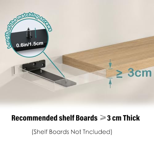 4 Pack Black Floating Shelf Brackets 10 Inch Heavy Duty Wall Shelf Support - size: 4 Pack