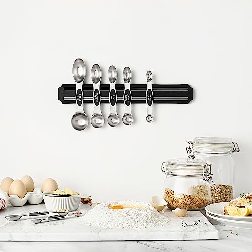 Spring Chef Stainless Steel Magnetic Measuring Spoons Set of 8, Black - color: Black, size: 1-Pack