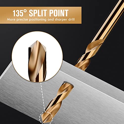 29Pcs(1/16"-1/2") Cobalt Drill Bit Set M35 HSS Jobber Length - size: 29pcs (Plastic Box), 1/16"-1/2"