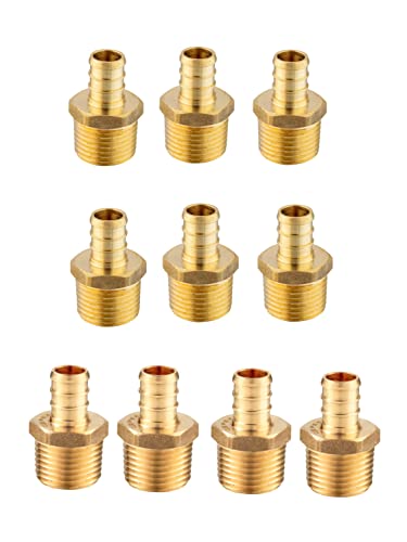 10-PACK EFIELD Pex Crimp Fitting,1/2"Male Adapter(PEX1807017-10) - size: P10, style: 1/2 x 1/2