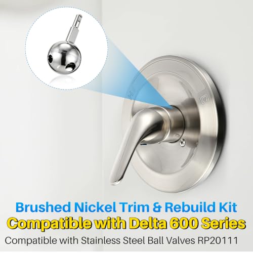 Shower Trim Kit Compatible with Delta RP54870, Lever, Brushed Nickel - color: Brushed Nickel