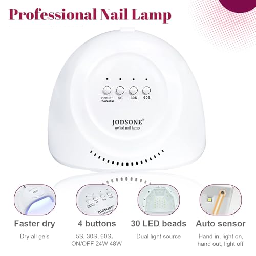 JODSONE 36 PCS Gel Nail Polish Starter Kit U V Light and Dark Series Gel Nail Set No Wipe Base Matte and Glossy Top Coat All Kinds of Manicure Tools - color: KIT-11