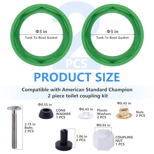 3 Inch Toilet Tank Gasket for Champion 4，2 Pack - color: 2 green sets