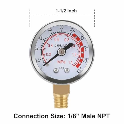 Hromee Air Tank Repair Kit w/Safety Valve, Pressure Gauge and 4 Feet Air Tank Hose Assembly kit for Portable Carry Tank - size: Air Tank Repair Kit