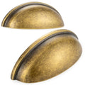 3 Inch Antique Brass Drawer Pulls Cabinet Cup Pulls 10 Pack 1886 - color: Antique Brass
