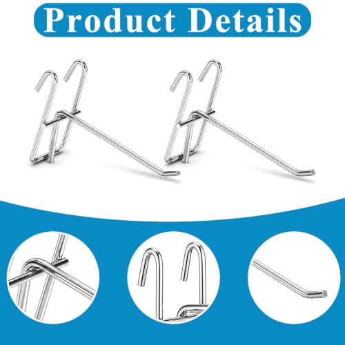 60 PCS 4in Grid Wall Hooks, Storage Gridwall Display Hangers, Heavy Duty