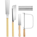 8 Pcs Japanese Saw Set Double Edge SK5 Steel 10''/9.25''/6'' Pull Handsaw, Coping Handsaw with Extra 4 Pcs Replacement Blades for Hard/Soft Woods Cutting, Metal, Plastic, DIY