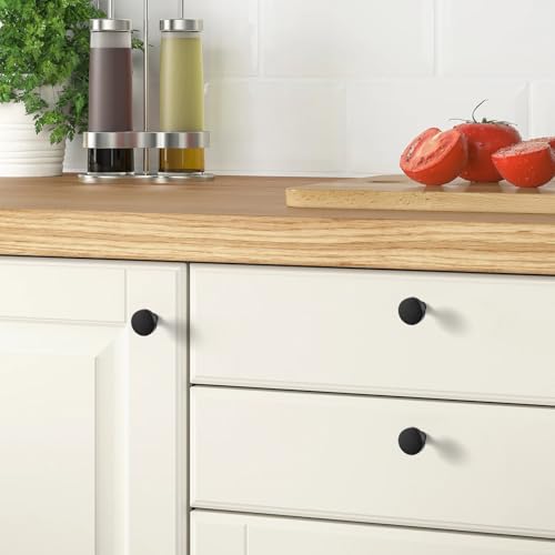 Goo-Ki 6 Pack Matte Black Drawer Knobs Modern Black Bar Cabinet Knobs, Single Screw/Hole Cabinet Pulls Kitchen Zinc Alloy Hardware Dresser Handles - color: Matte Black, size: 1.2 Inches
