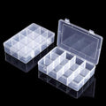 2 Pcs 12 Grids Clear Organizer Box Plastic Storage Container with Adjustable Dividers for Electronics Jewelry Beads Art DIY Crafts Fishing Small Parts - color: 2 Pcs 12 Grids Large