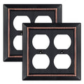 Metal Wall Plate for Electrical Outlets, Applicable to Double Outlet - size: Double Duplex