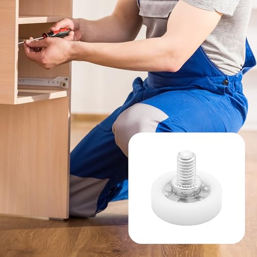 8Pcs 19mm Drawer Rollers, Nylon Drawer Pulley Replacement Wheels with Bearings and Nuts, Small Slide Roller for Cabinet, Sliding Door, Filing Cabinet, Smooth Drawer Positioning Guide - size: 19mm