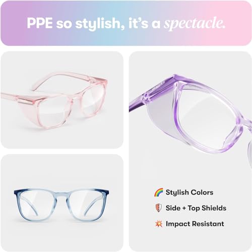 Stoggles Square Z87.1 Certified Polycarbonate Safety Glasses, Anti-Fog - color: Pineapple, size: Medium