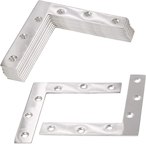 Stainless Steel L Shape Flat Corner Brace Bracket for Wood & Metal, Fixing Joining Support Brace for Shelves, Furniture & Cabinet (150*150/5.9*5.9'') - size: 150 x 150 mm