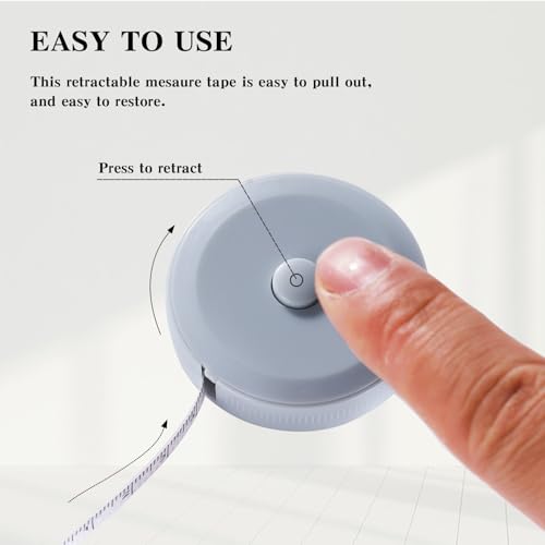 3 Pack Tape Measure, Measuring Tape for Body Measurements,Fabric Sewing Tailor Cloth Knitting, Craft Weight Loss Retractable 60-inch 1.5 Meter, Premium Sewing Tape Double Scale Ruler