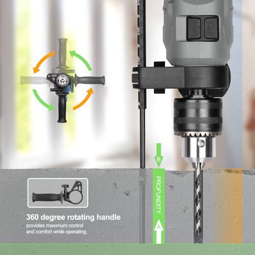 4.5Amp Corded Hammer Drill 3000 RPM Impact Drill with 5pcs Bits - style: Hammerdrill with 5pcs drill Bit