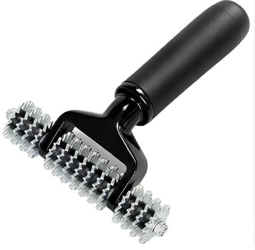 ZY393 Carpet Seam Roller, Spiked Star Wheel Grooming Pile Roller for Loop Carpet Seaming, Bi-Directional 5.5"/140mm Wide Head, Improves Hot-Melt Tape Adhesive Transfer for Invisible Seams - style: Seaming Roller Seaming Spiked Star Grooming Carpet Pile Ro