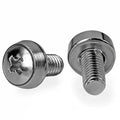 StarTech 100-Pack M6 12mm Mounting Screws, Nickel-Plated, 19in & 10in, TAA - color: Silver, size: 100-pack, style: Screw only