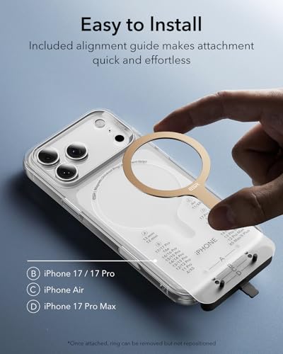 ESR for MagSafe Sticker, MagSafe Ring for iPhone 17, Samsung Galaxy - color: Titanium