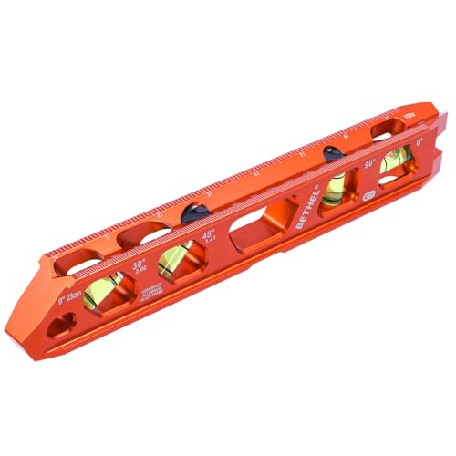 BETHEL 9 Inch Magnetic Torpedo Level Aluminum Alloy Leveltool Orange - color: Orange 9in