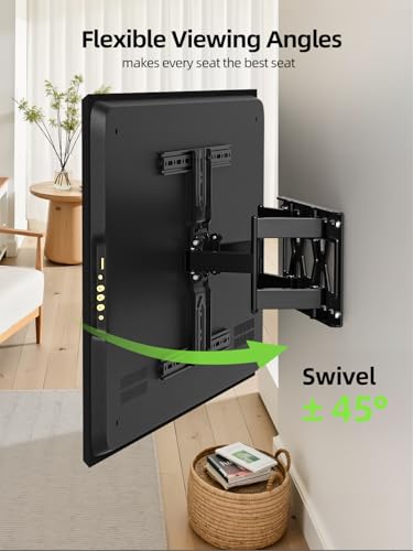 USX MOUNT Ultra Slim TV Wall Mount 37-75 Inch TVs Mount with Swivel and Tilt, Low Profile Full Motion Bracket with Articulating Dual Arms, Up to VESA 400X400 mm Max 16" Wood Studs, Holds 99lbs - size: 35-75 inch