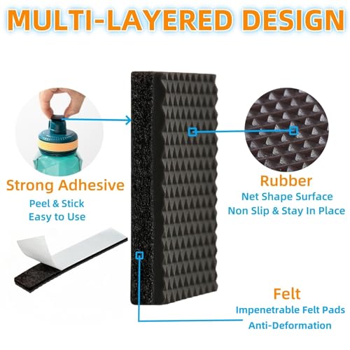 Non Slip Furniture Pads 1/2" x 3" Rubber Strips Self Adhesive Furniture Grippers Chair Leg Pads Rubber Chair Feet Anti Scratches Non Skid Furniture Pad Floor Protectors, 40 Pcs Rectangle - size: 0.5 x 3" Rectangle 40pcs
