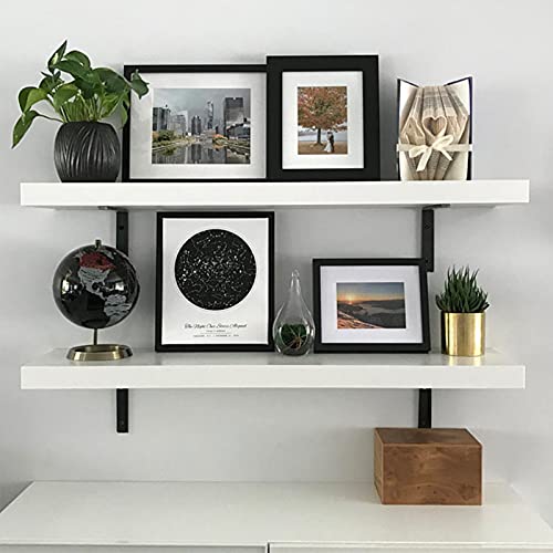 Shelf Brackets 10 Inch Wall L Brackets 8PCS Heavy Duty for Shelves Metal Black Rustic Industrial Brackets for DIY Opening Shelves Project Hardware Included - size: 10 Inch, style: Black-8 Pack