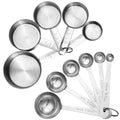 Accmor 11 Piece Stainless Steel Measuring Spoons Cups Set, Premium Stackable Tablespoons Measuring Set for Gift Dry Liquid Ingredients Cooking Baking - color: Silver