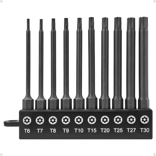 Impact Rated Screwdriver Bit Set, 3" Extended Long Magnetic Power Bits, Premium S2 Steel, Shock-Absorbing Design, 1/4" Hex Shank for Power Drill & Impact Driver (3 Inch Torx Security) - size: 3 Inch Torx Security