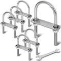 6 Sets M10 U Bolts 2-1/2 Inch Wide, 3/8" x 2-1/2"W x 5" L - size: M10 x 65mm x 136mm