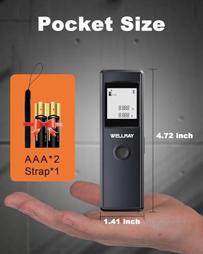 Laser Measuring Tool, 165FT/50M Laser Measure Tool with 1/8" Accuracy, IP54 Laser Distance Meters with Ft+in/FT/in/M for Area/Volume, Laser Measurement Tool for DIY Indoor, 2 AAA Batteries