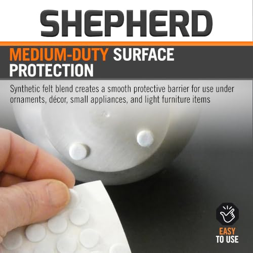 Shepherd Hardware 9957 3/8-Inch Self-Adhesive Felt Furniture Pads, 75-Pack, White